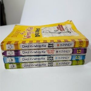 Diary of a Wimpy Kid book set Paperback books 4,5,6, and 8.
